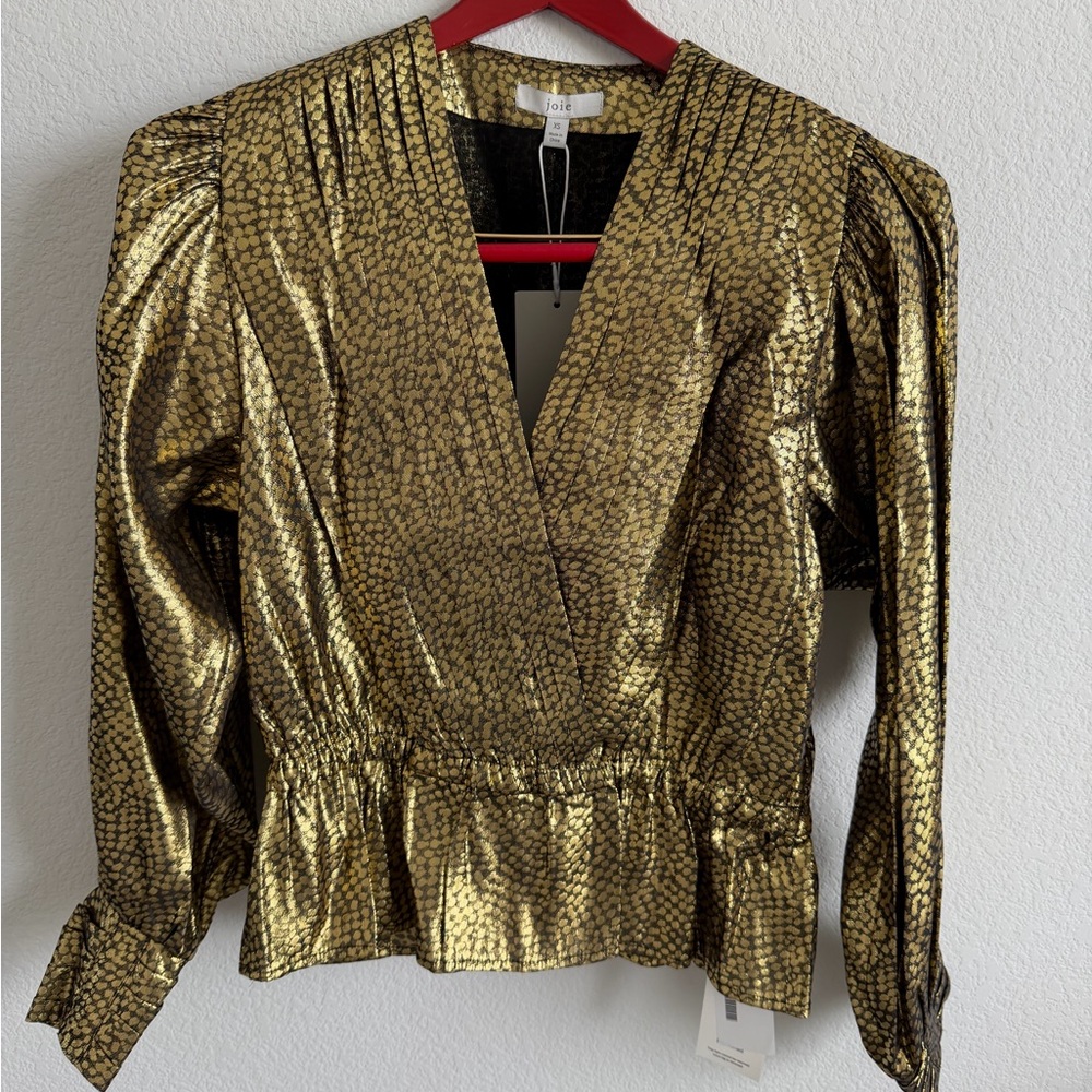 Joie Metallic Gold Blouse